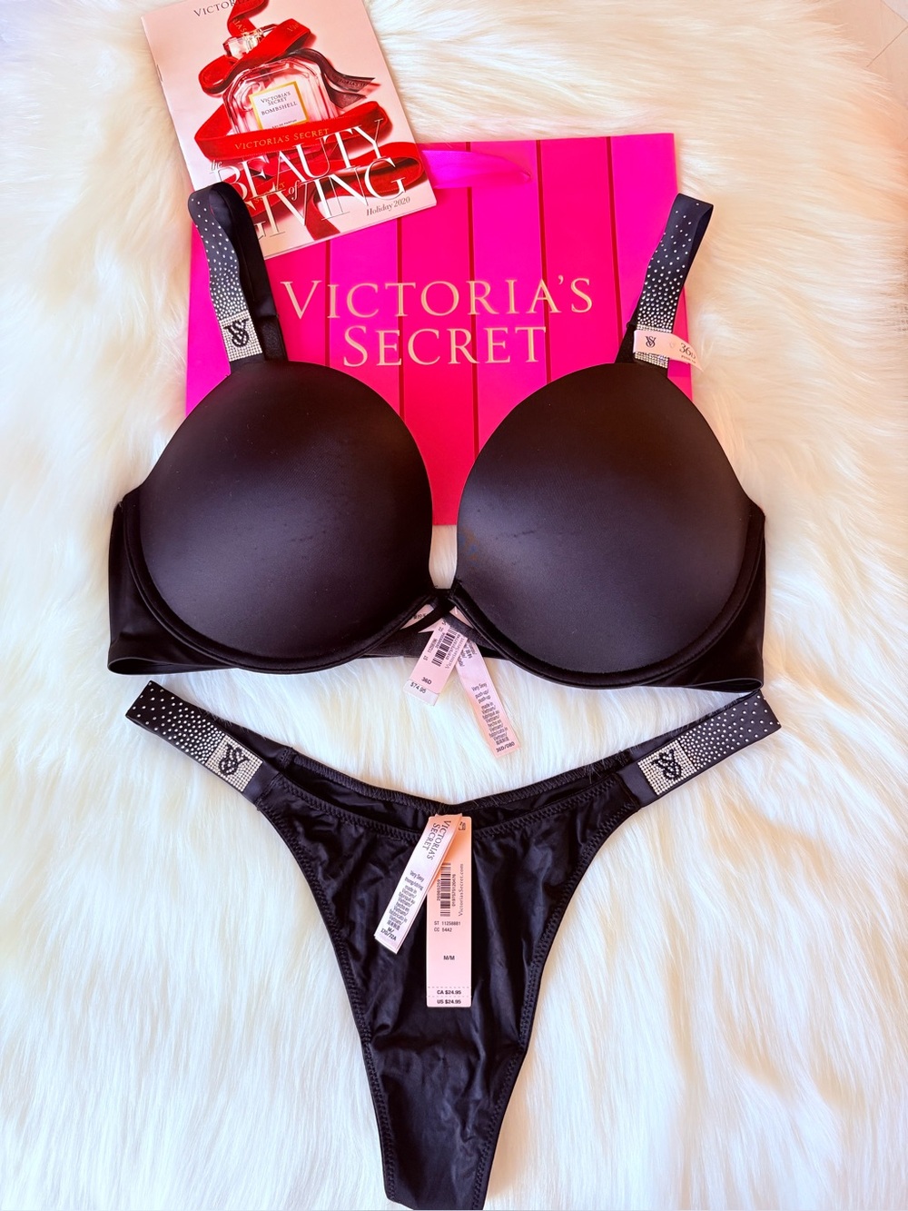 🩷🩷Victoria’s Secret logo shine strap set 36D/M🩷🩷